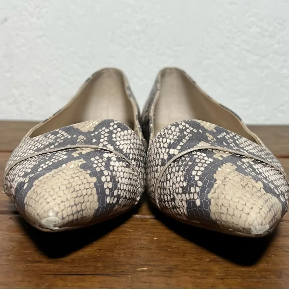 Cole Haan Ellora Skimmer Flats Python Snake‎ Print Leather Womens 6.5B
